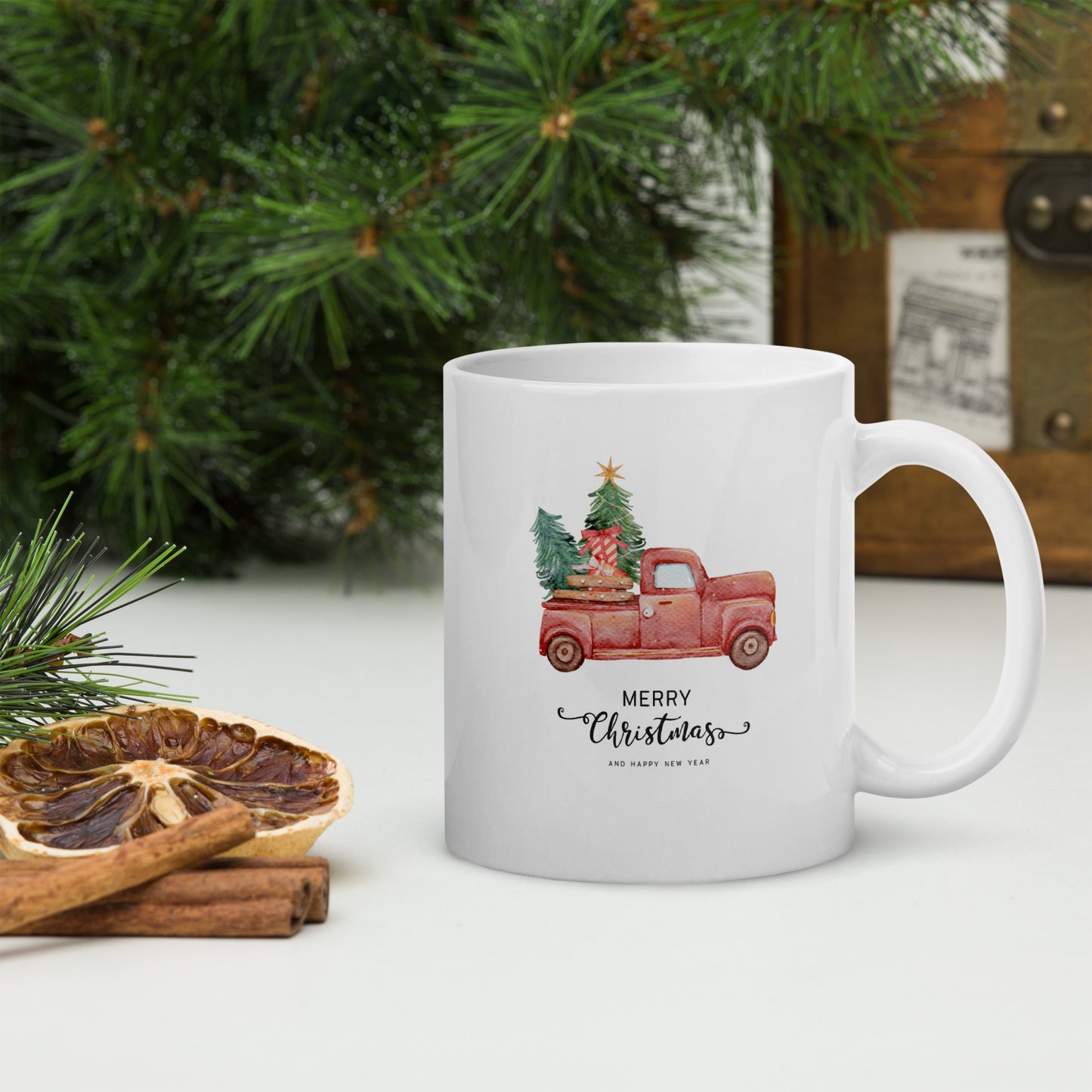 Truck White glossy mug