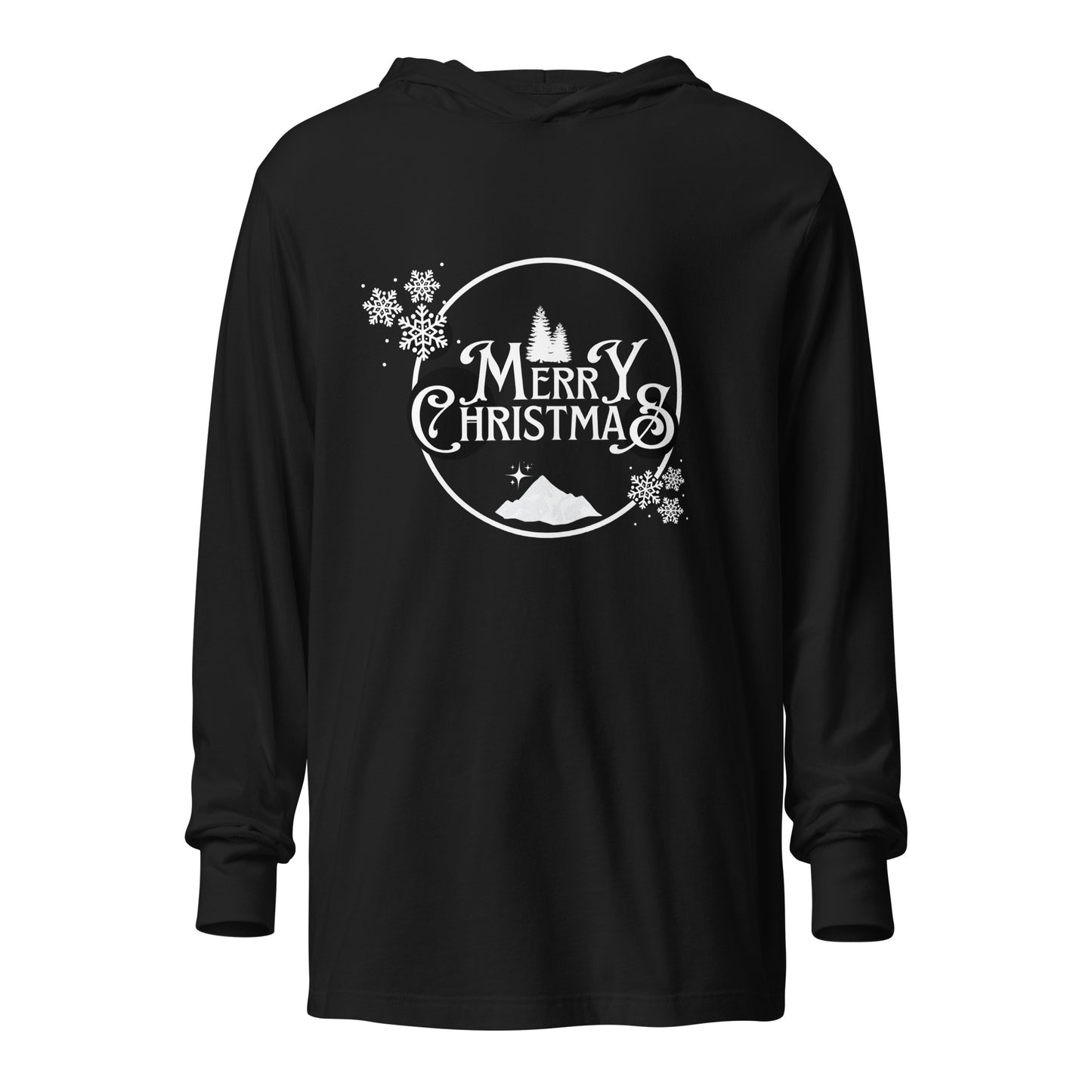 Merry Hooded long-sleeve tee