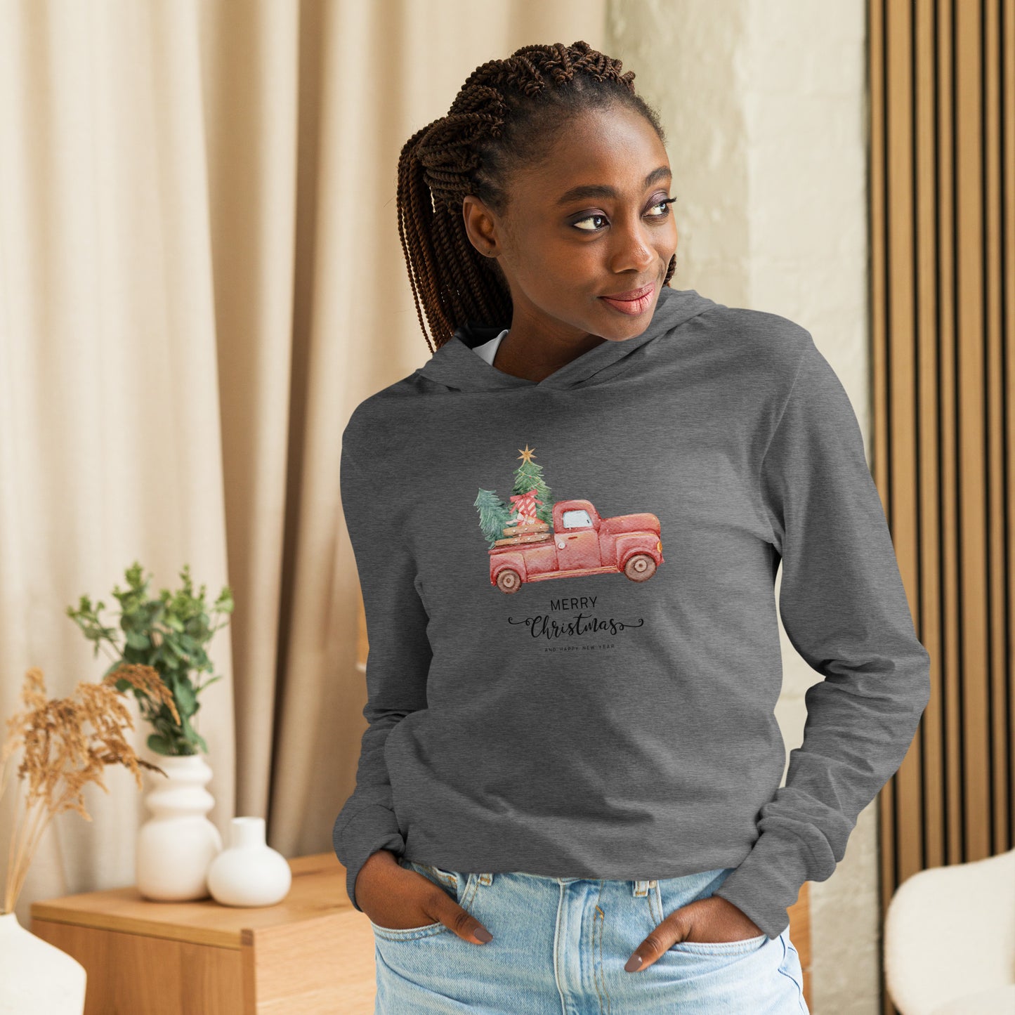 Red Truck Hooded long-sleeve tee