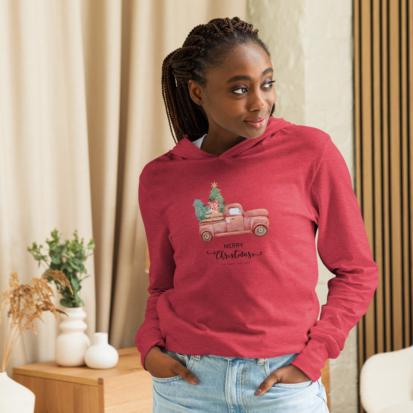 Red Truck Hooded long-sleeve tee