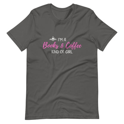 Books & Coffee Girl Unisex t-shirt