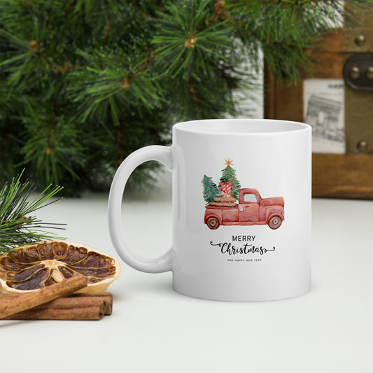 Truck White glossy mug